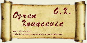 Ozren Kovačević vizit kartica